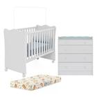 Berço Simples 1 E Comoda 2523 Doce Sonho Com Colchao E Rodizi