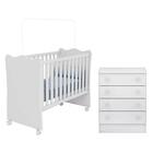 Berço Simples 1 E Comoda 777 Doce Sonho Com Rodizios Qmovi