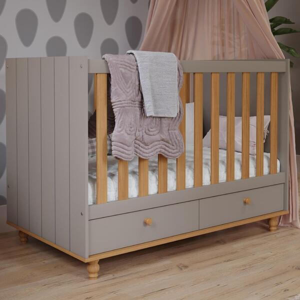 Berço Sweety Com 2 Gavetas - Fendi/natural