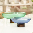 Beretta Centro Mesa Decorativo Enfeite 14x35x35cm Vidro Verde