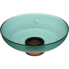 Beretta Centro Mesa Decorativo Enfeite 14x35x35cm Vidro Verde