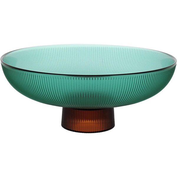 Beretta Centro Mesa Decorativo Enfeite 14x35x35cm Vidro Verde