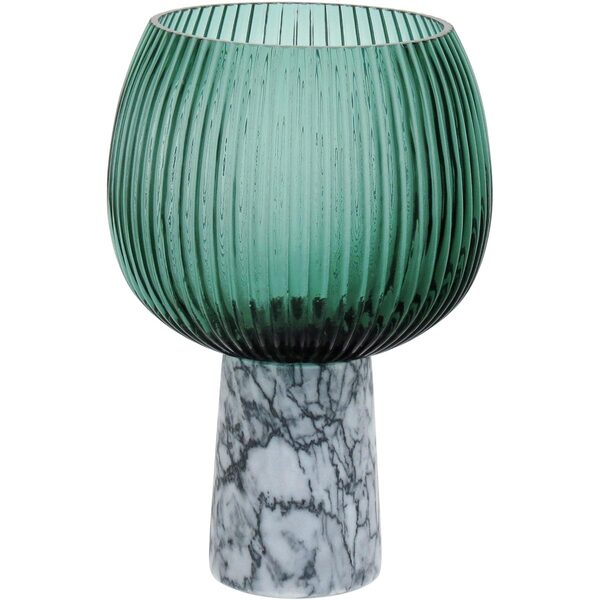 Beretta Centro Mesa Decorativo Enfeite 22x15x15cm Vidro Verde