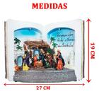 Bíblia Aberta Presépio 3l Em Resina 27x12x19 Cm Decoração De
