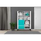 Biblioteca Alpha - Colibri Móveis - Branco Neve / Azul Acqua