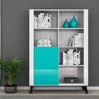 Biblioteca Alpha - Colibri Móveis - Branco Neve / Azul Acqua