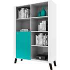 Biblioteca Alpha - Colibri Móveis - Branco Neve / Azul Acqua