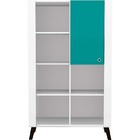 Biblioteca Alpha - Colibri Móveis - Branco Neve / Azul Acqua