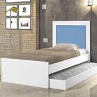 Bibox Lunis Solteiro Branca E Azul Com Auxiliar