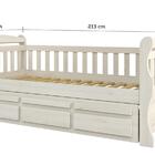 Bicama 3 Gavetas Madeira Maciça Mk Saraiva