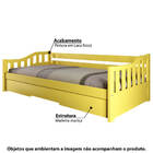 Bicama American Estilo Sofá Em Madeira Maciça - Amarelo