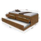 Bicama Bibox Solteiro Em Madeira Maciça Com Cama Auxiliar Bia