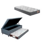 Bicama Box Baú Solteiro 88x188cm Em Courino Com Colchão Adapt