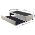 Bicama Box Para Dois Colchões Solteirão Courino Bege