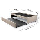 Bicama Box Para Dois Colchões Solteiro Suede Bege