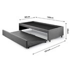 Bicama Box Para Dois Colchões Solteiro Suede Cinza