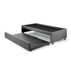 Bicama Box Para Dois Colchões Solteiro Suede Cinza