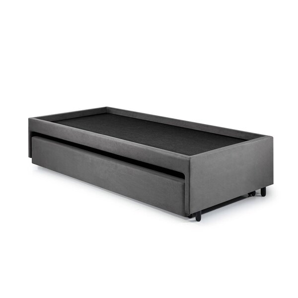 Bicama Box Para Dois Colchões Solteiro Suede Cinza