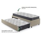 Bicama Box Solteirão 96x203cm Courino Com Dois Colchões Adapt