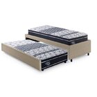 Bicama Box Solteirão 96x203cm Courino Com Dois Colchões Gran