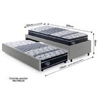 Bicama Box Solteirão 96x203cm Courino Com Dois Colchões Gran