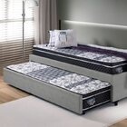 Bicama Box Solteirão 96x203cm Courino Com Dois Colchões Gran