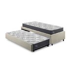 Bicama Box Solteirão 96x203cm Linho Com Dois Colchões Adapto