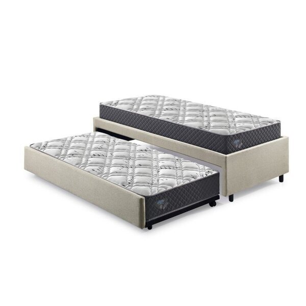 Bicama Box Solteirão 96x203cm Linho Com Dois Colchões Adapto