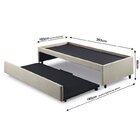 Bicama Box Solteirão 96x203cm Linho Com Dois Colchões Adapto