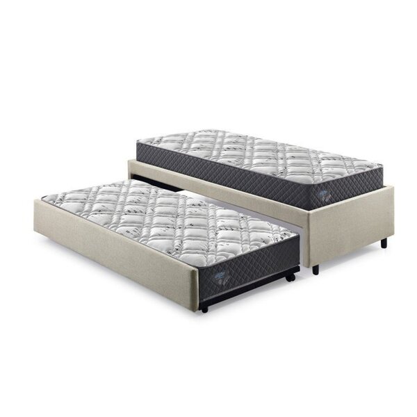 Bicama Box Solteiro 88x188 Linho Com Dois Colchões Adapto Mol