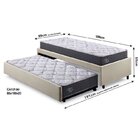 Bicama Box Solteiro 88x188 Linho Com Dois Colchões Adapto Mol