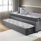 Bicama Box Solteiro 88x188 Suede Com Dois Colchões Adapto Mol