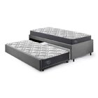 Bicama Box Solteiro 88x188 Suede Com Dois Colchões Adapto Mol