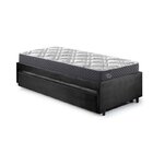 Bicama Box Solteiro 88x188 Suede Com Dois Colchões Adapto Mol