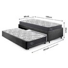 Bicama Box Solteiro 88x188 Suede Com Dois Colchões Adapto Mol