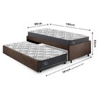 Bicama Box Solteiro 88x188 Suede Com Dois Colchões Adapto Mol