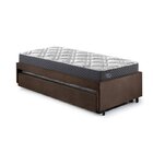 Bicama Box Solteiro 88x188 Suede Com Dois Colchões Adapto Mol