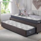 Bicama Box Solteiro 88x188cm Courino Com Dois Colchões Adapto