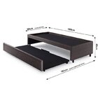 Bicama Box Solteiro 88x188cm Courino Com Dois Colchões Adapto