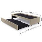 Bicama Box Solteiro 88x188cm Courino Com Dois Colchões Adapto