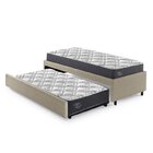 Bicama Box Solteiro 88x188cm Courino Com Dois Colchões Adapto