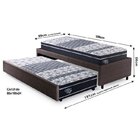 Bicama Box Solteiro 88x188cm Courino Com Dois Colchões Gran S