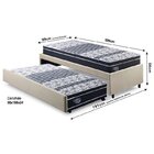 Bicama Box Solteiro 88x188cm Linho Com Dois Colchões Gran Sle