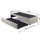 Bicama Box Solteiro 88x188cm Linho Com Dois Colchões Gran Sle