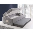 Bicama Box Solteiro Com Baú Espresso Móveis Molas Bonnel Evol