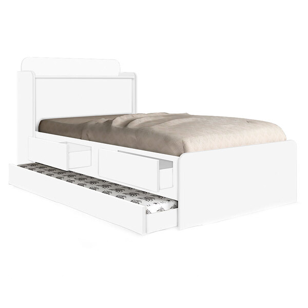 Bicama Com 2 Gavetas E Báu Thamires Branco