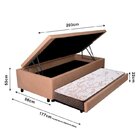 Bicama Com Baú Solteirão Reforçado 96x203cm Em Courino B&g Be