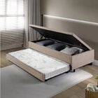 Bicama Com Baú Solteirão Reforçado 96x203cm Em Suede B&g Bege