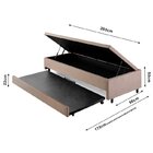 Bicama Com Baú Solteirão Reforçado 96x203cm Em Suede B&g Bege