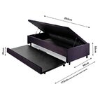 Bicama Com Baú Solteirão Reforçado 96x203cm Em Suede B&g Preto